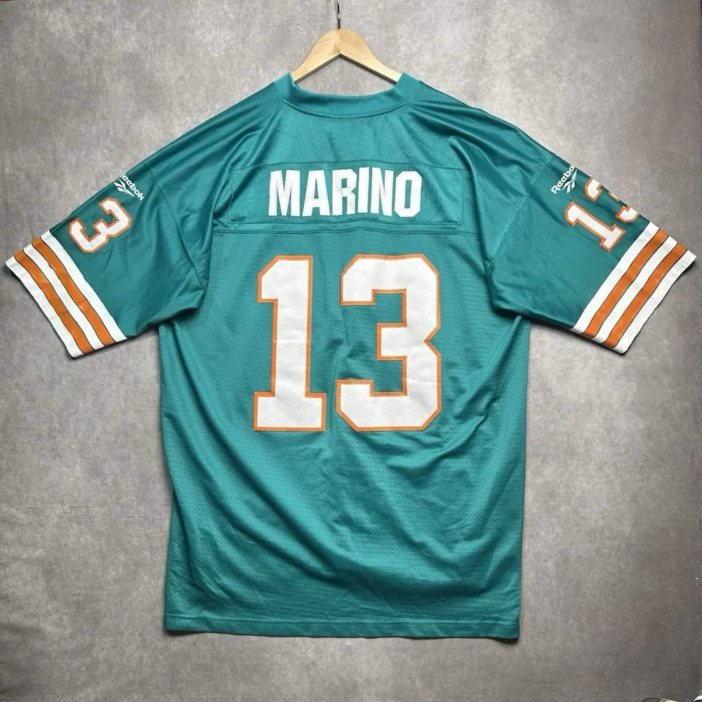 VTG Miami Dolphins Dan Marino 1984 Throwback Jersey 2XL Reebok #13 Embroidered - Picture 2 of 7